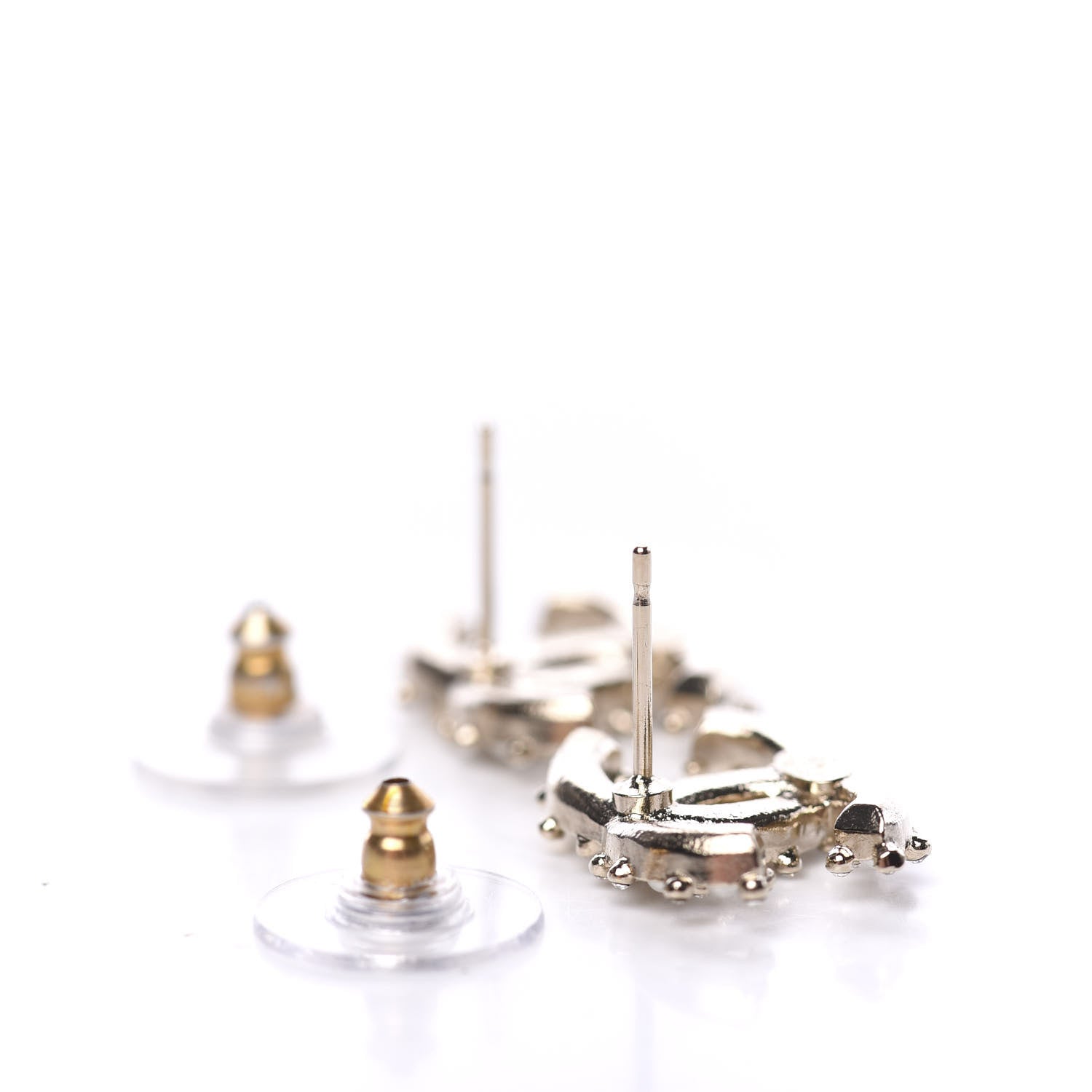 Chanel Pearl CC Earrings Light Gold 3 of 5