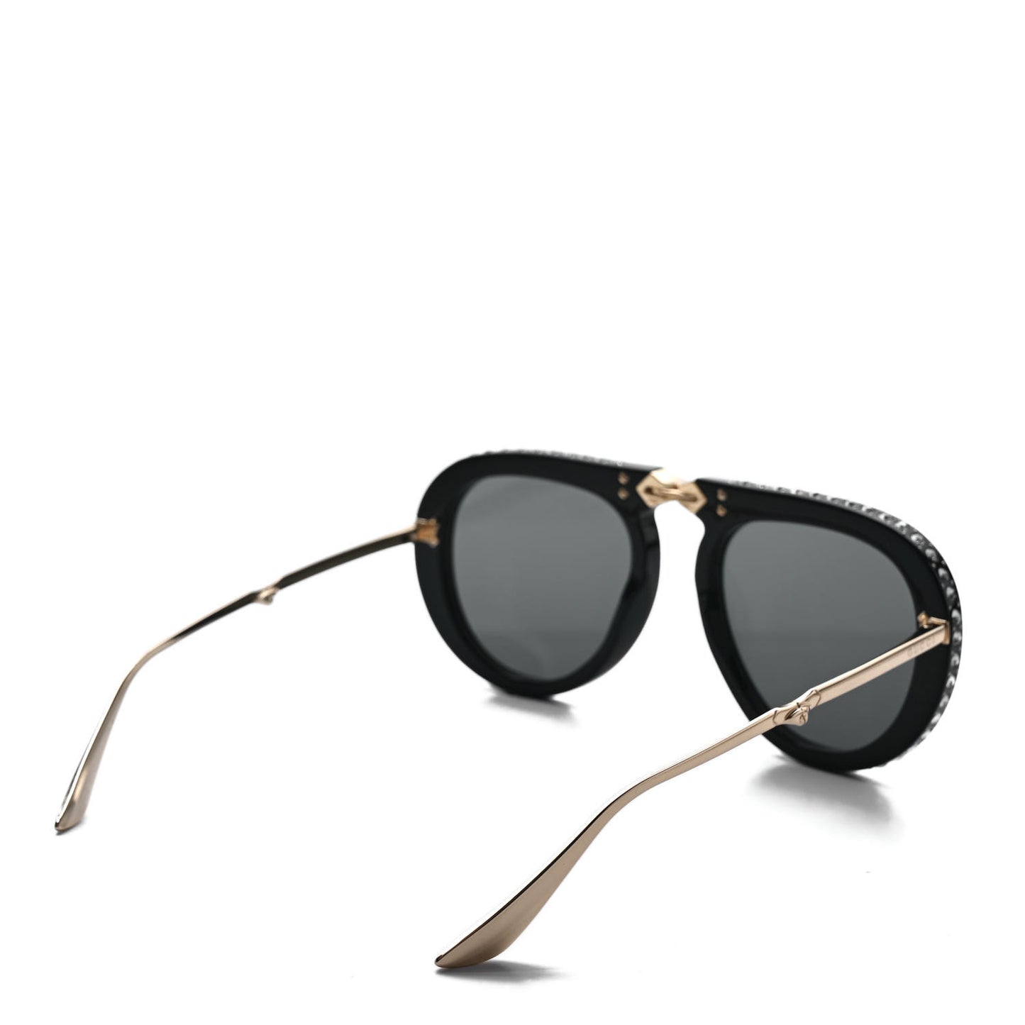 Acetate Crystal Foldable Aviator Sunglasses GG0307S Black