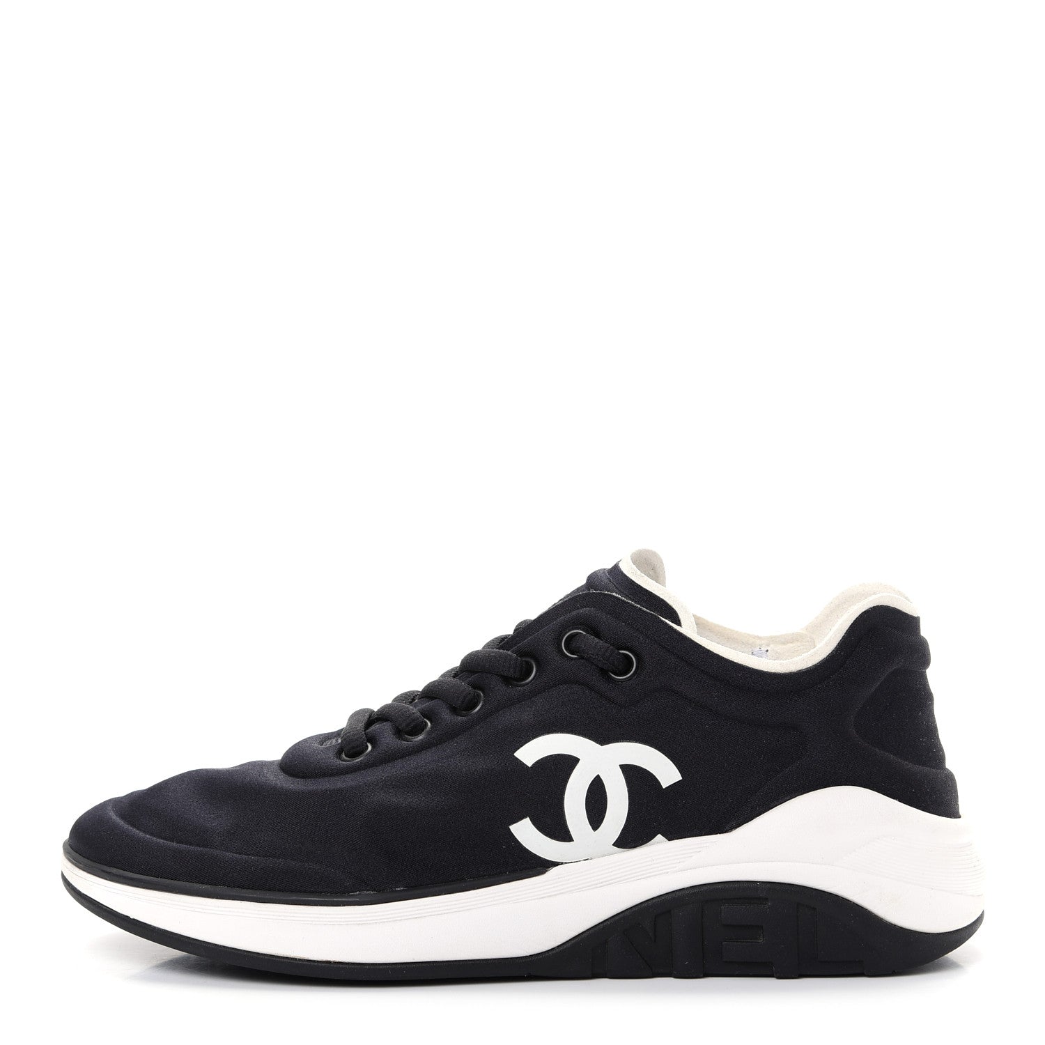 Chanel Lycra CC Sneakers 37.5 Black 1 of 10