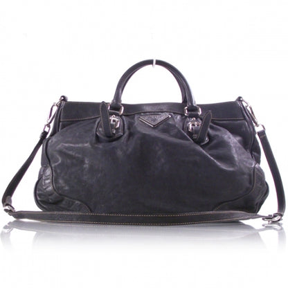 Prada Leather Buckles Tote Blue 1 of 11