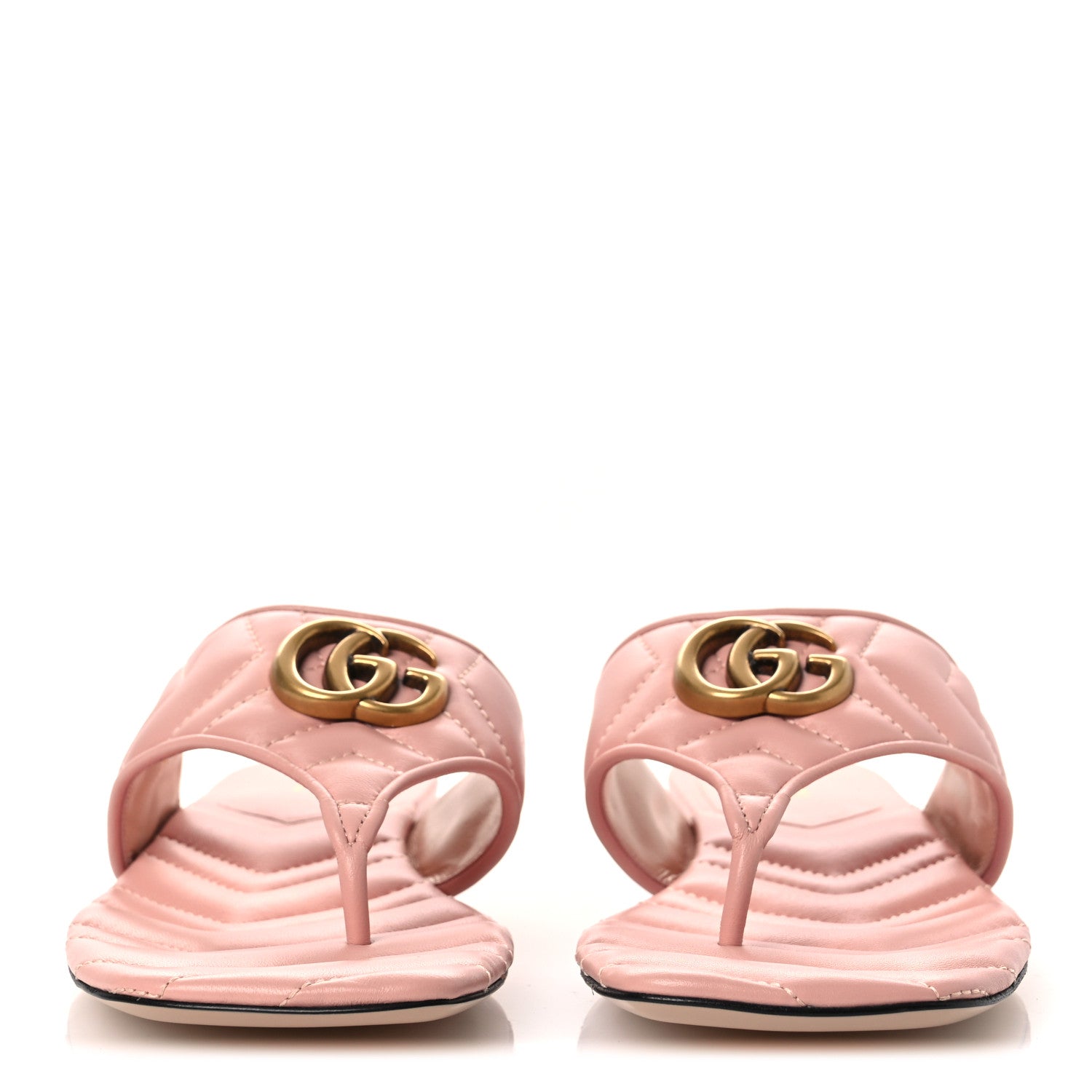 Gucci Nappa Charlotte Double G Marmont Thong Sandals 39.5 Perfect Pink 3 of 11