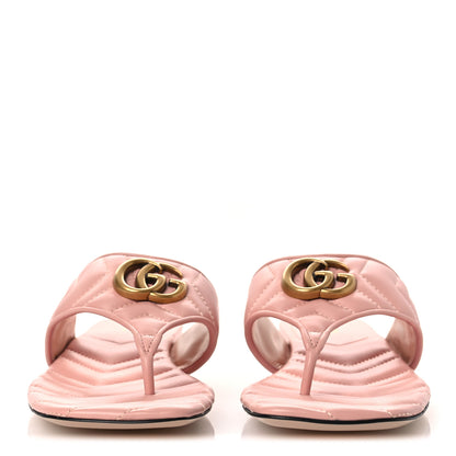 Gucci Nappa Charlotte Double G Marmont Thong Sandals 39.5 Perfect Pink 3 of 11