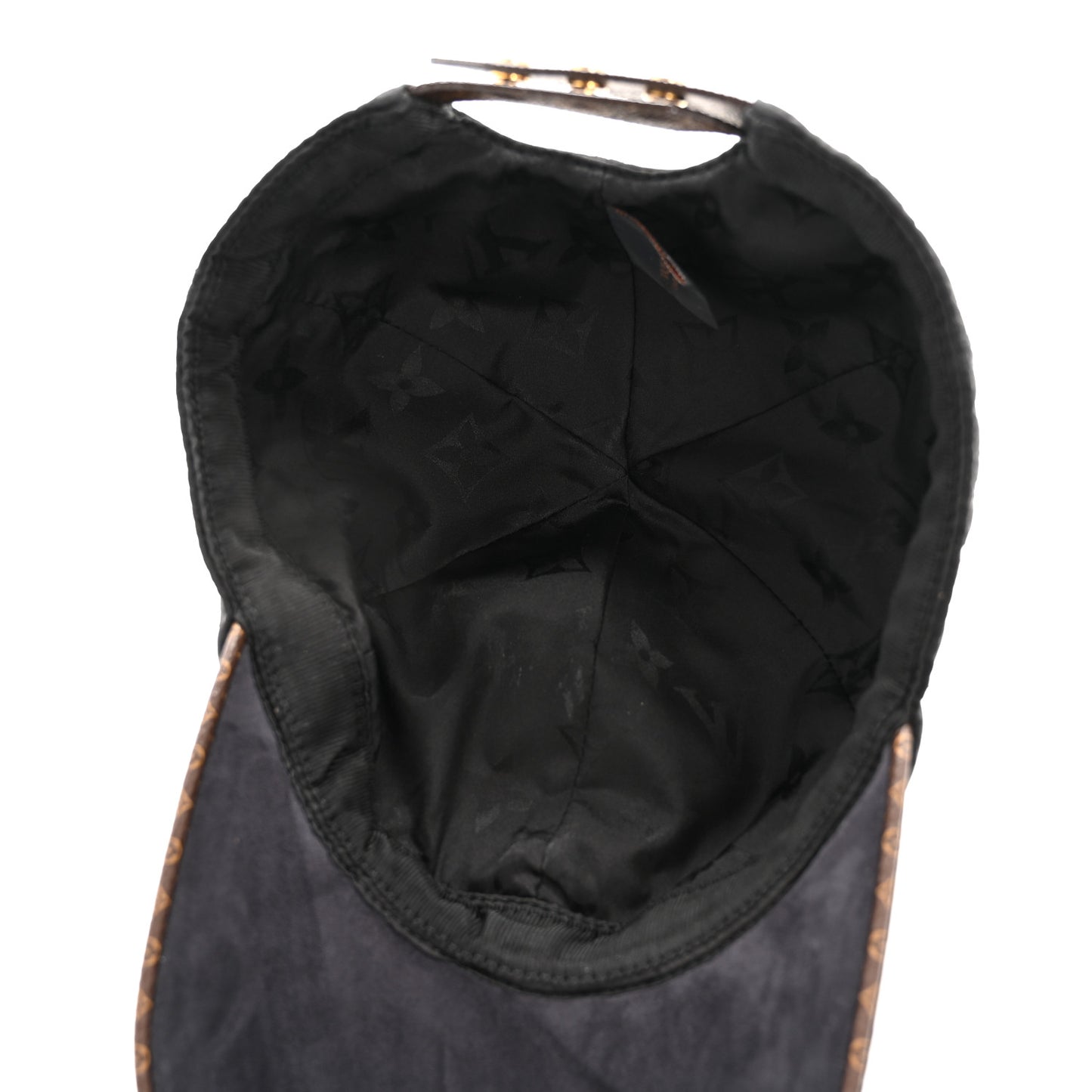 Polyester Silk Monogram Cap Ou Pas Cap Mini L Black