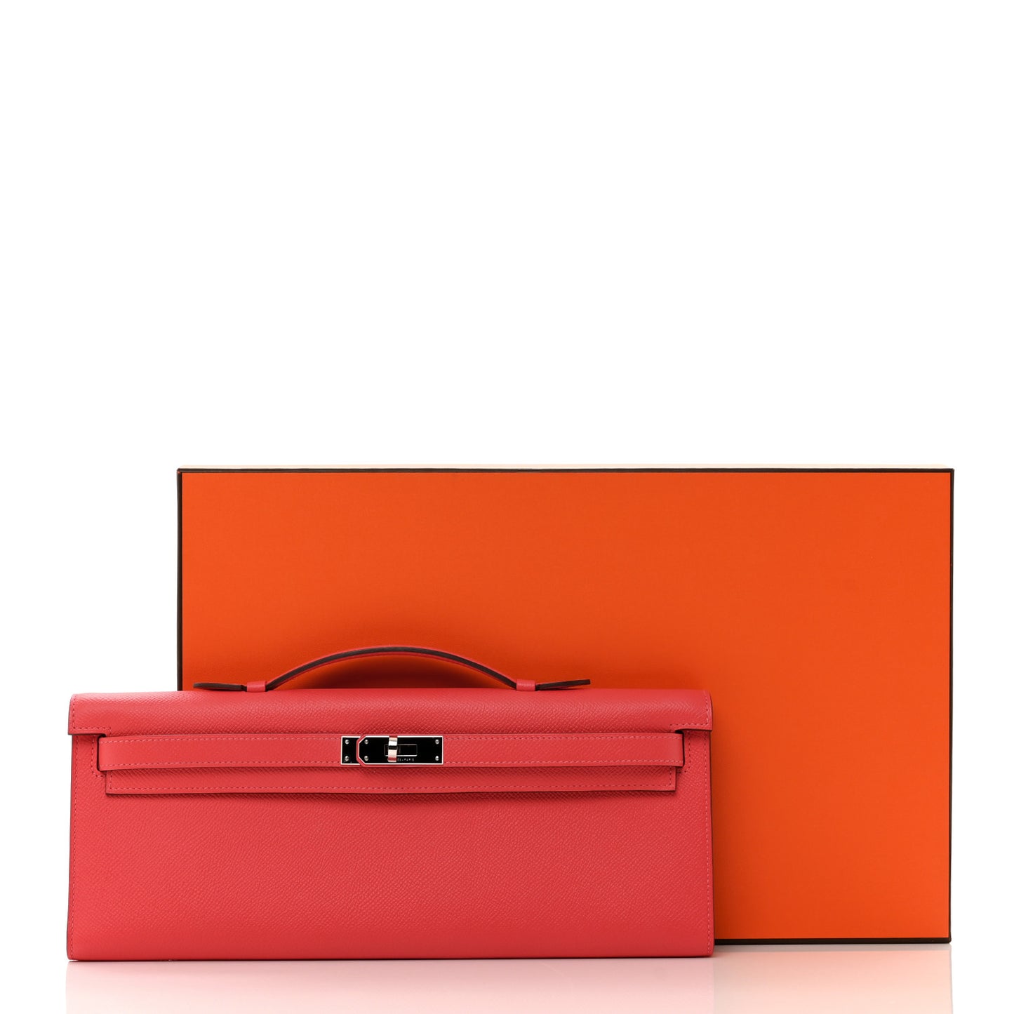 Epsom Kelly Cut Clutch Pochette Rose Jaipur