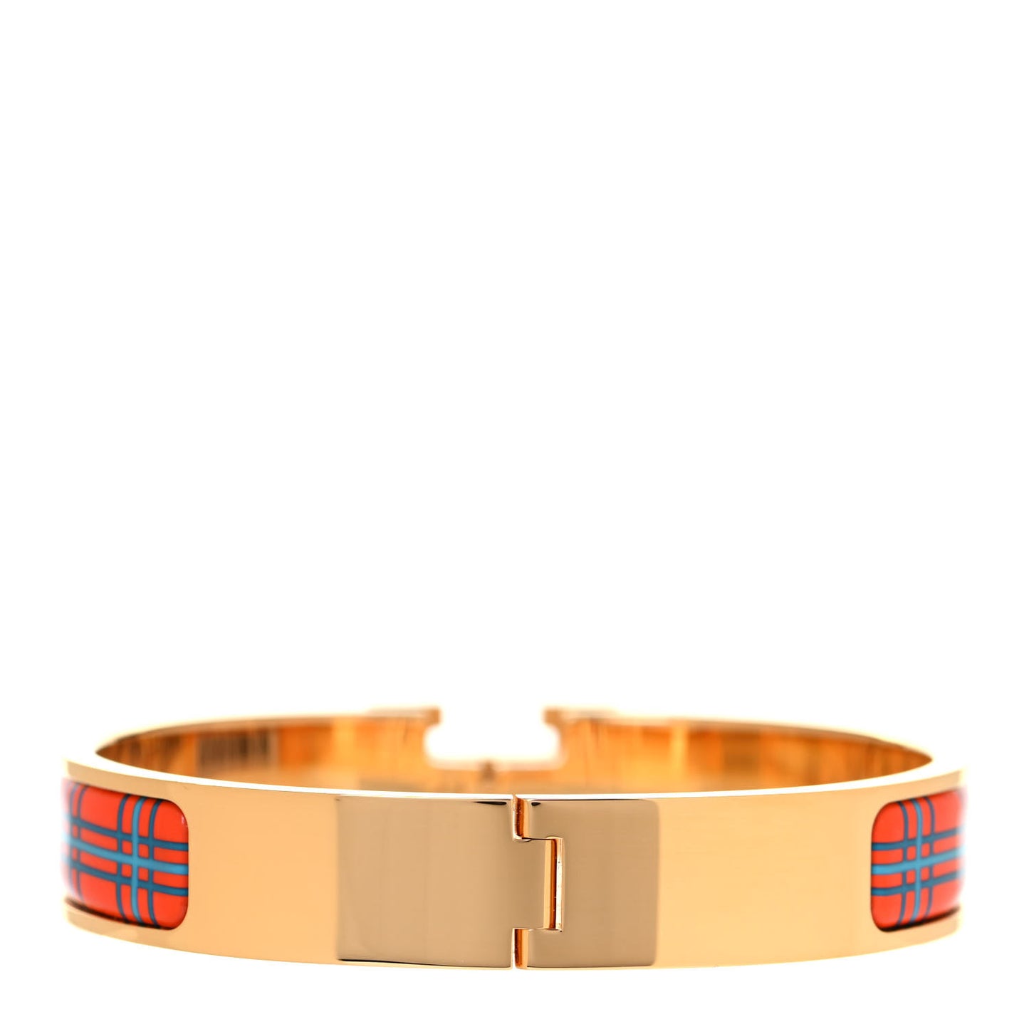 Enamel Narrow Clic Clac H Tartan Bracelet GM Tropique