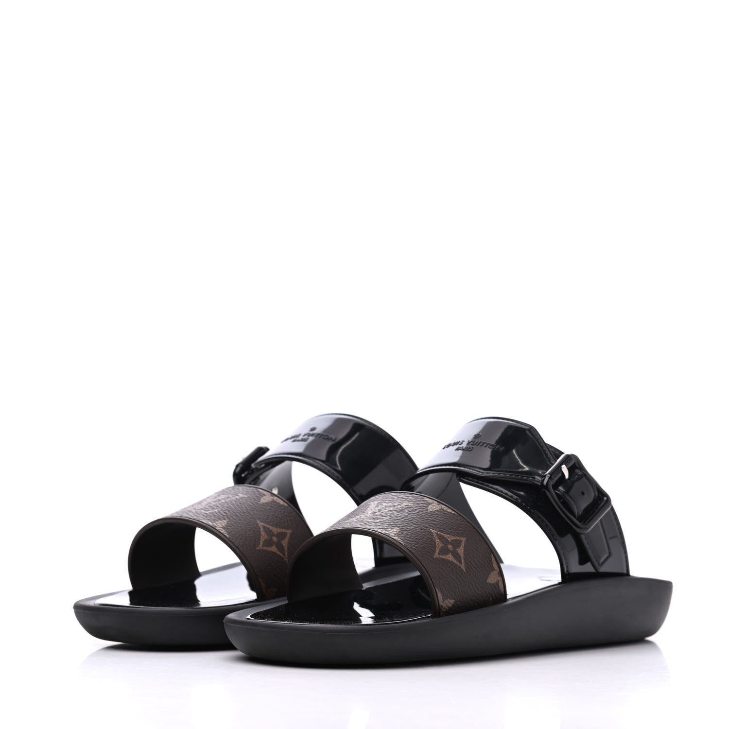 Louis Vuitton Monogram Sunbath Flat Mule Sandals 38 Black 3 of 14