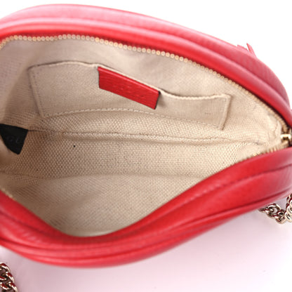 Gucci Pebbled Calfskin Mini Soho Chain Bag Tabasco Red 4 of 4