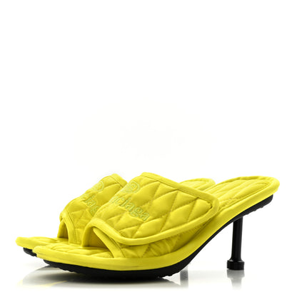 Balenciaga Satin Quilted Home 80mm Sandals 36 Lime 3 of 10