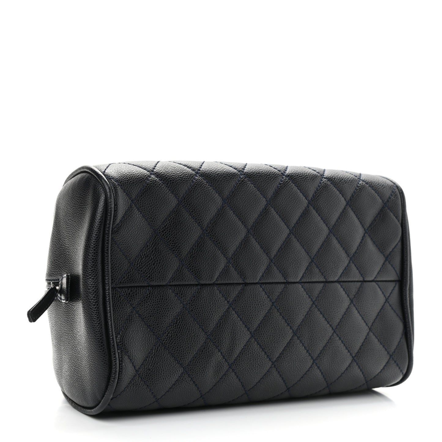 Caviar Quilted Bowler Navy Blue