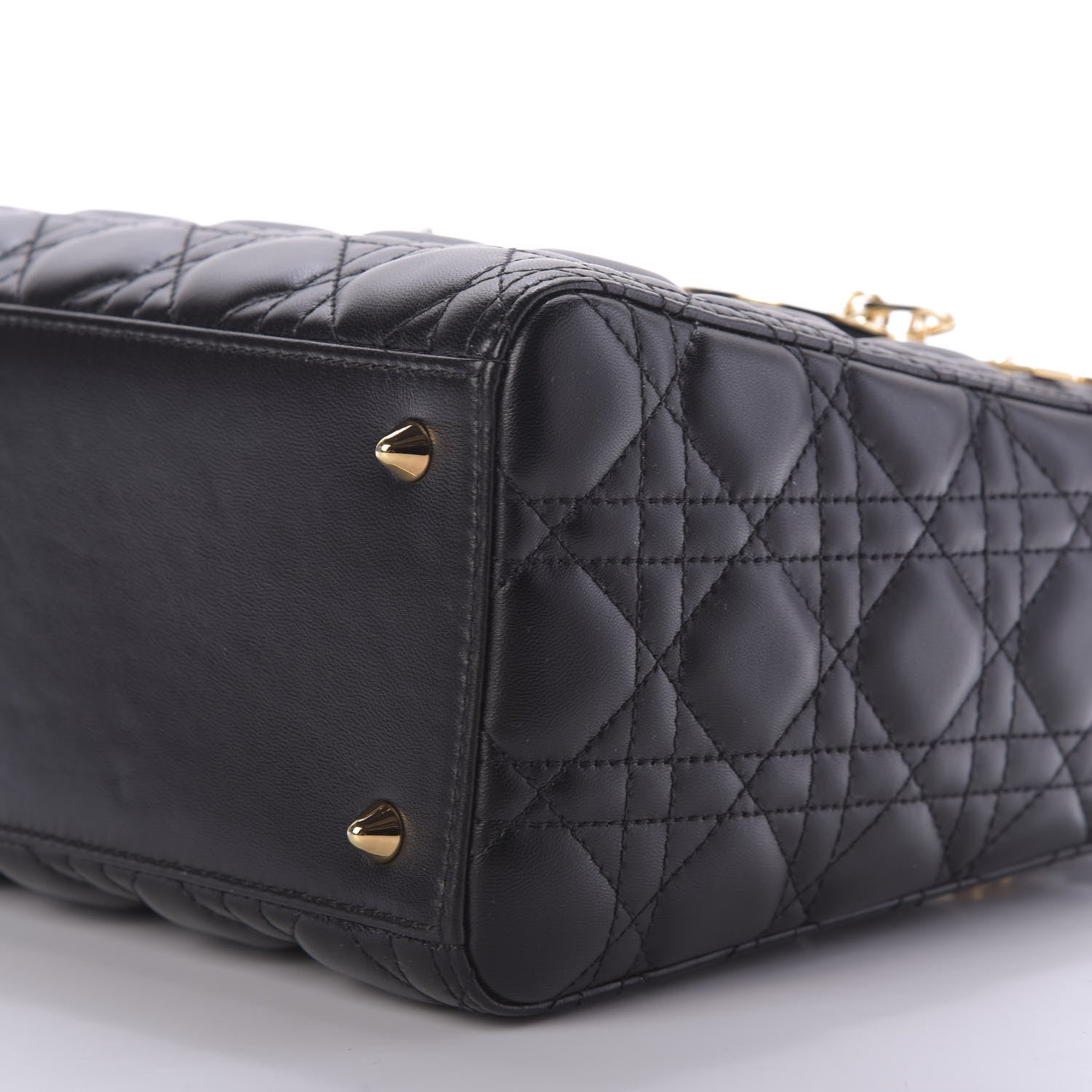 Christian Dior Lambskin Cannage Medium Lady Dior Black 7 of 10