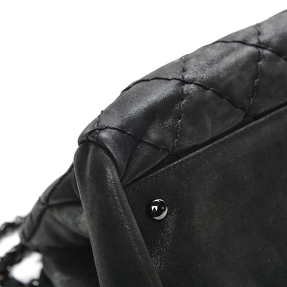 Chanel Iridescent Calfskin Quilted Large Just Mademoiselle Dark Grey 8 of 8