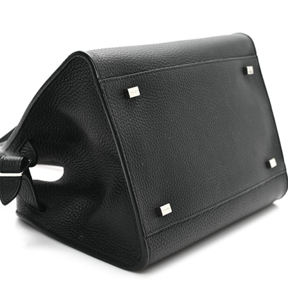 The Row Grained Calfskin Soft Margaux 10 Bag Black 8 of 9