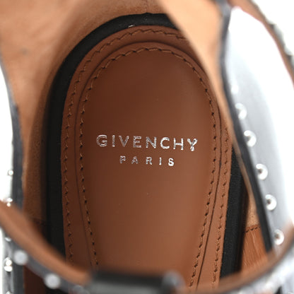Givenchy Calfskin Studded Elegant T-Strap Sandals 39.5 Black 7 of 10