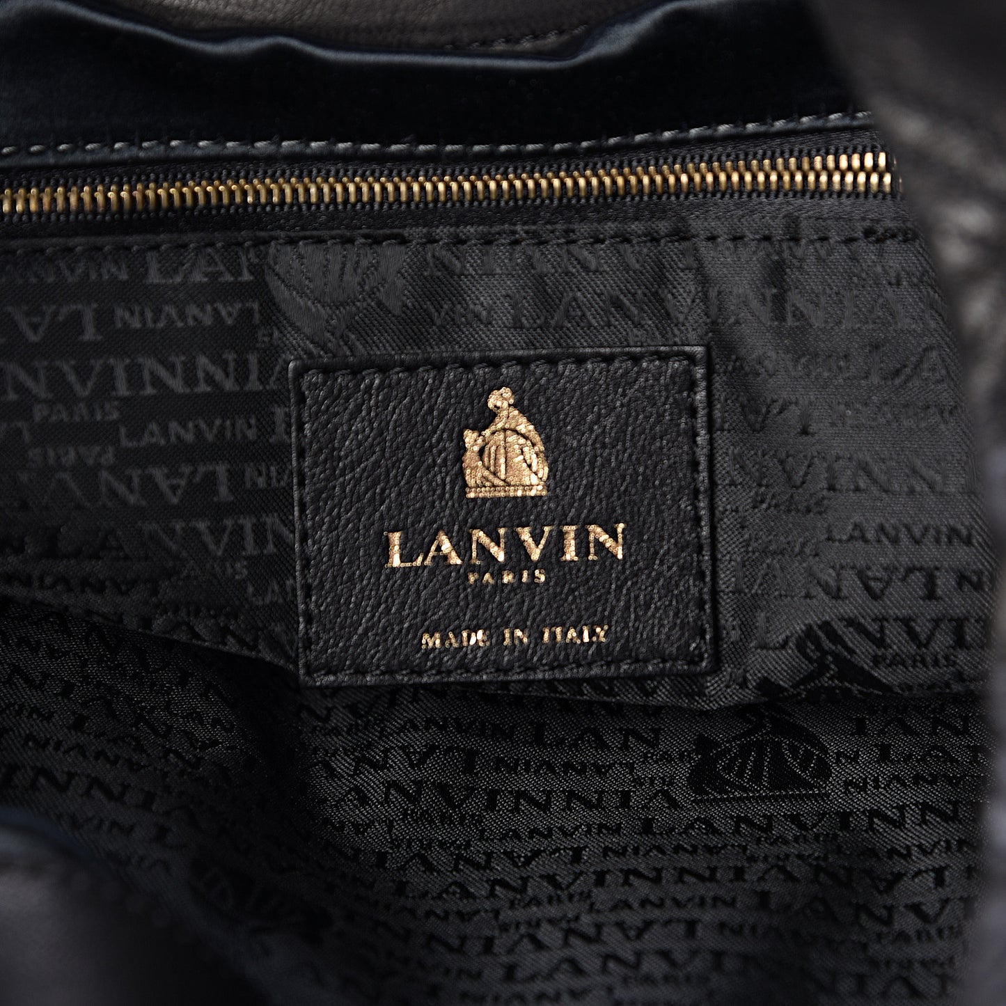 Lambskin Stitched Tote Black