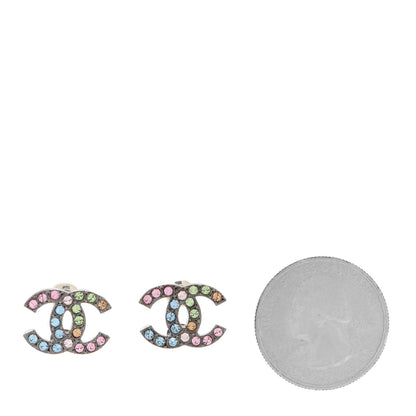 Chanel Ruthenium Crystal CC Earrings Multicolor 2 of 5