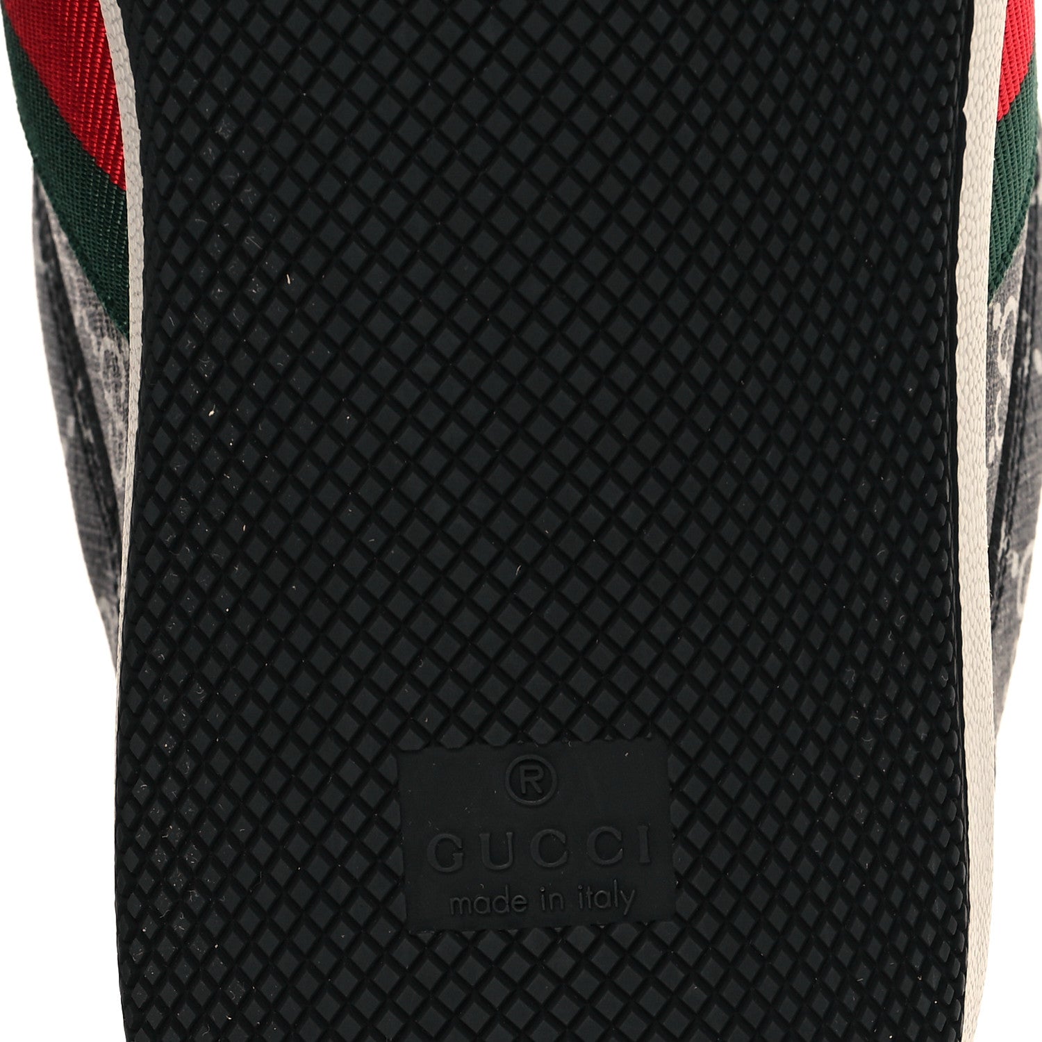 Gucci GG Supereme Monogram Miro Soft Calfskin Web Mens Screener Sneakers 8.5 Black Grey Sky 7 of 9