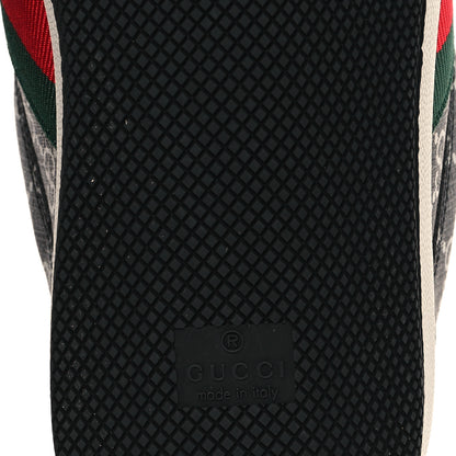 Gucci GG Supereme Monogram Miro Soft Calfskin Web Mens Screener Sneakers 8.5 Black Grey Sky 7 of 9