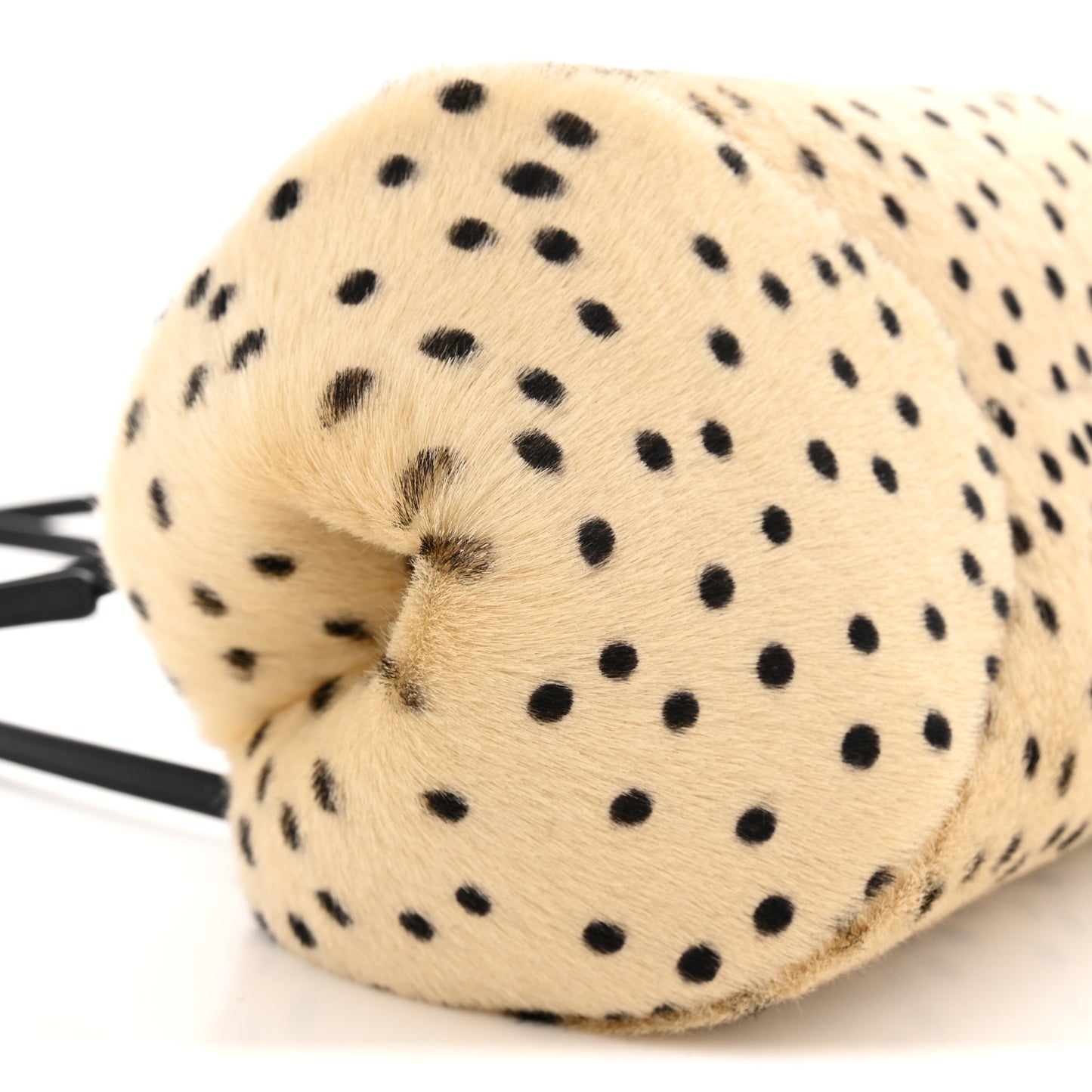 Pony Hair Cheetah Print Pretty CC Clutch With Strap Light Beige Black
