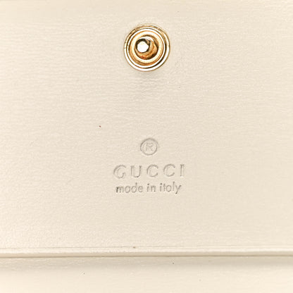Gucci Boarded Plutone Calfskin Horsebit 1955 Card Case Wallet Mystic White 6 of 9