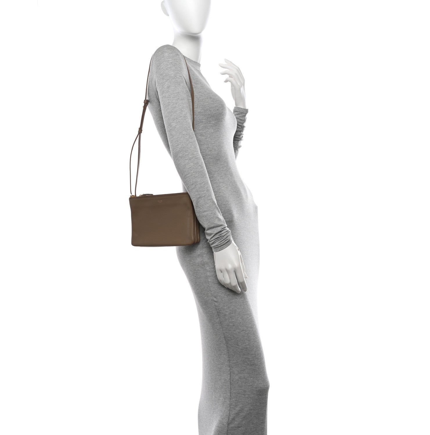 Celine Liege Calfskin Small Trio Crossbody Bag Taupe 2 of 11