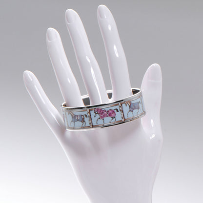 Hermes Enamel Printed Tenues Et Couvertures Wide Bracelet 65 2 of 4