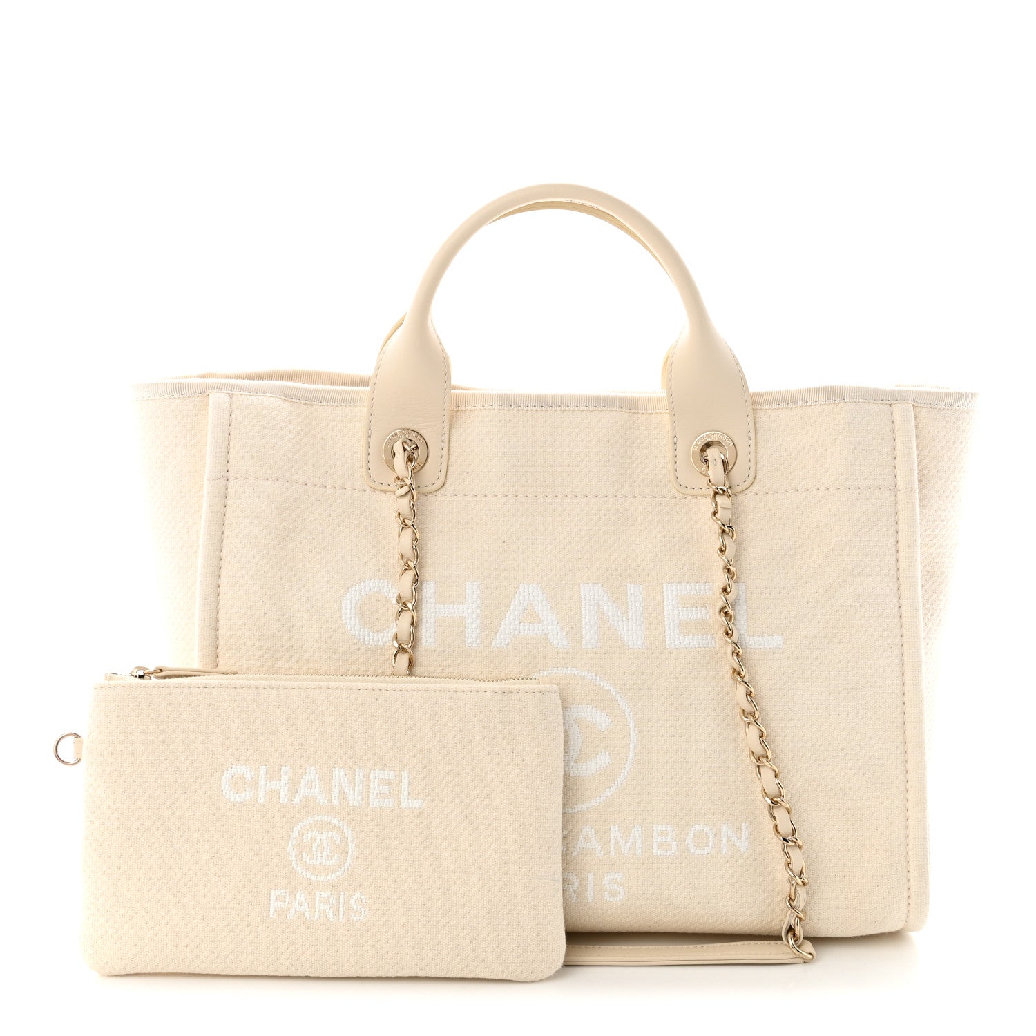 Chanel Mixed Fibers Small Deauville Tote White 3 of 11