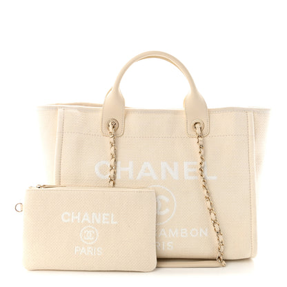 Chanel Mixed Fibers Small Deauville Tote White 3 of 11