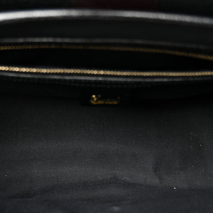 Gucci Calfskin Web Bamboo Bullet Satchel Black 5 of 11
