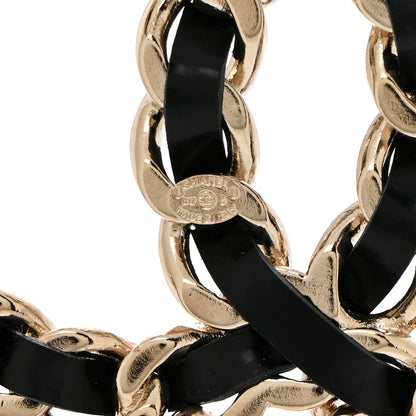 Chanel Lambskin Crystal Chain CC Charms Brooch Black Gold 3 of 4