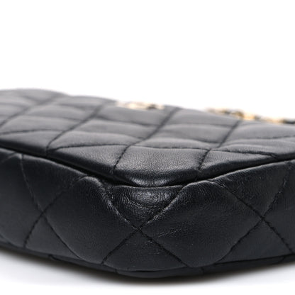Chanel Lambskin Quilted Small Clutch With Chain  Black 11 of 11