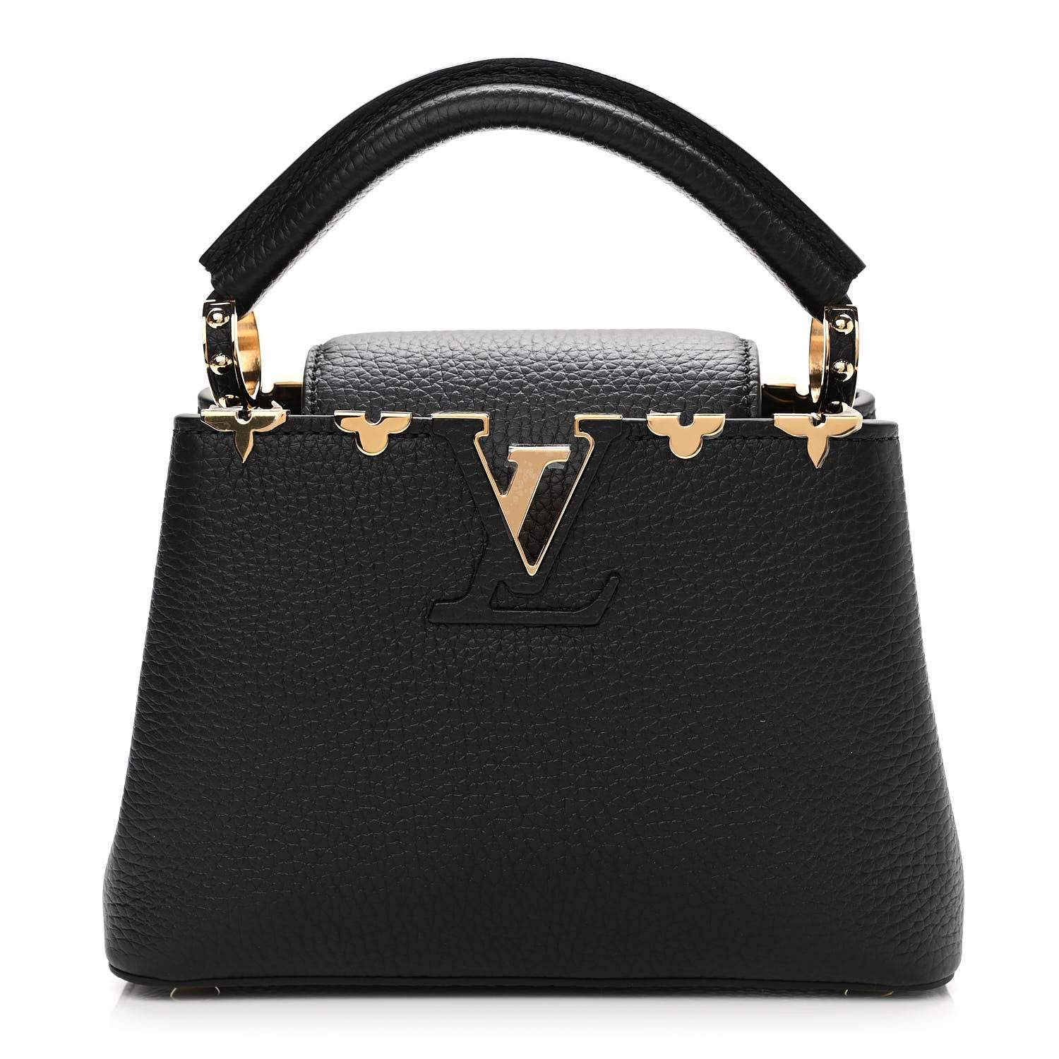 Louis Vuitton Taurillon Embellished Flower Crown Capucines Mini Black 1 of 9