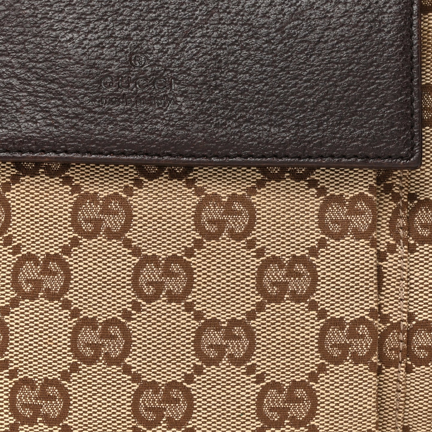 GG Monogram Double Pocket Belt Bag Dark Brown