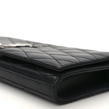 Saint Laurent Lambskin Quilted Kate Clutch Black 8 of 9