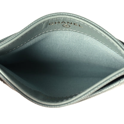 Chanel Caviar Quilted Card Holder Light Blue 5 of 9