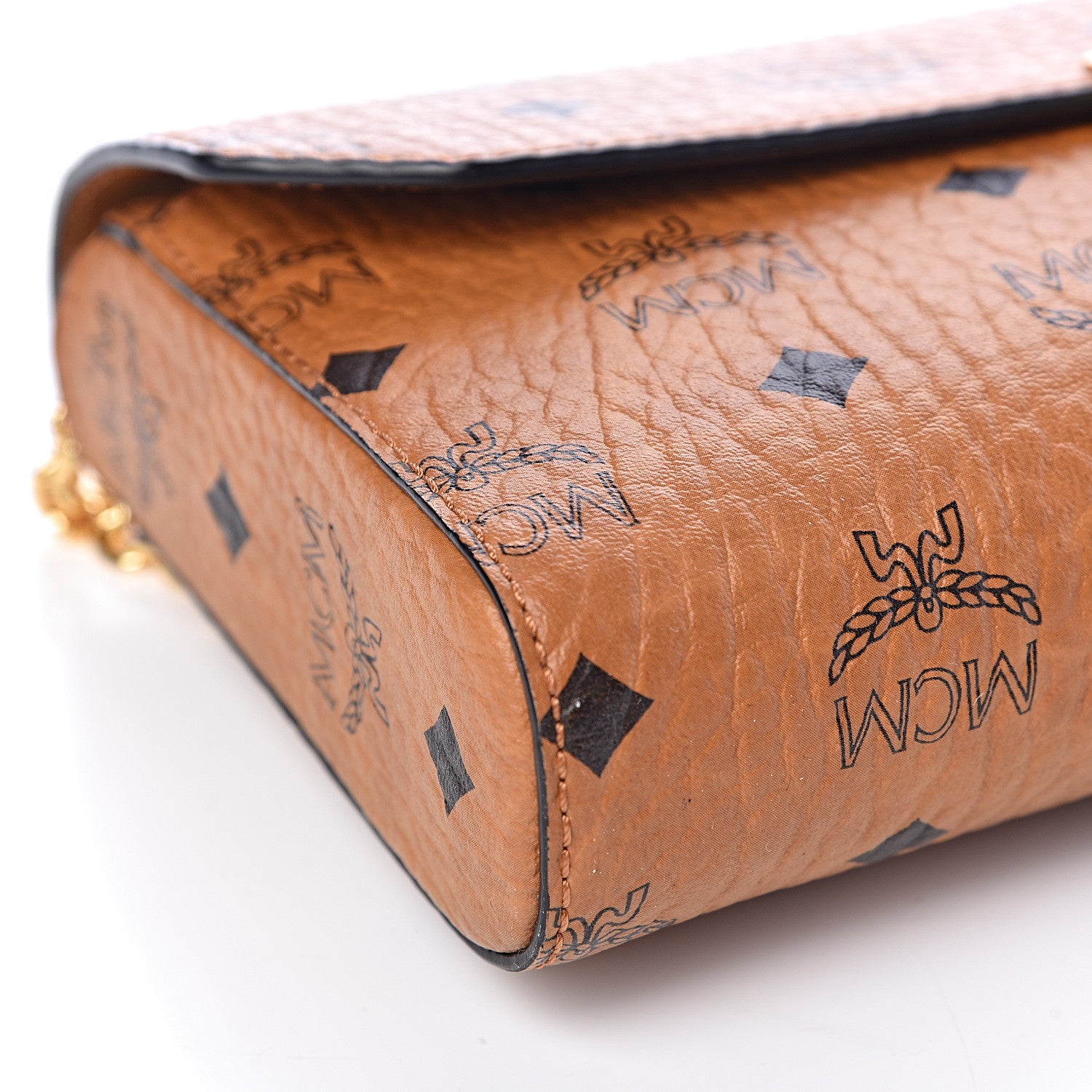 MCM Visetos Small Millie Crossbody Bag Cognac 8 of 9