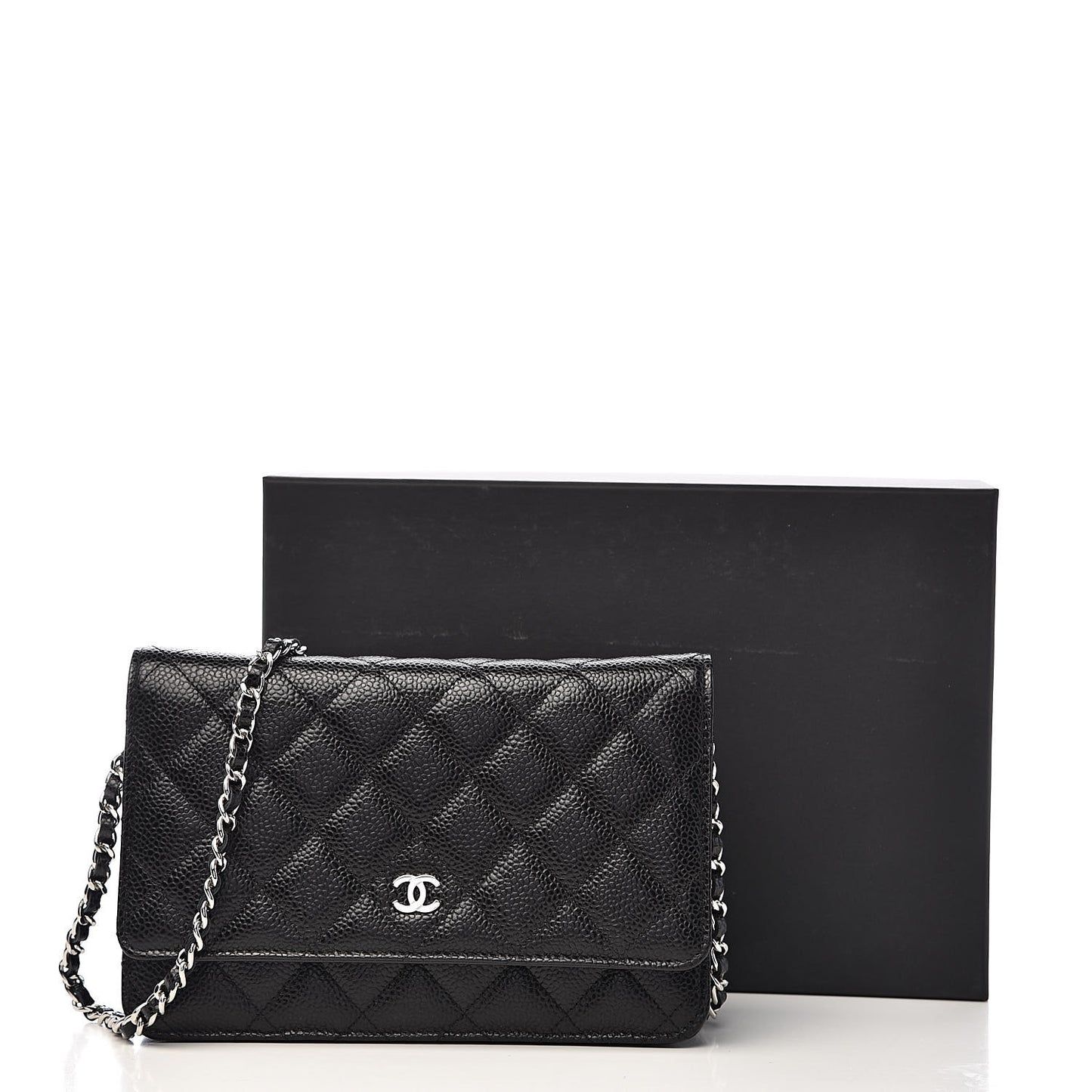 Caviar Quilted Wallet On Chain WOC Black
