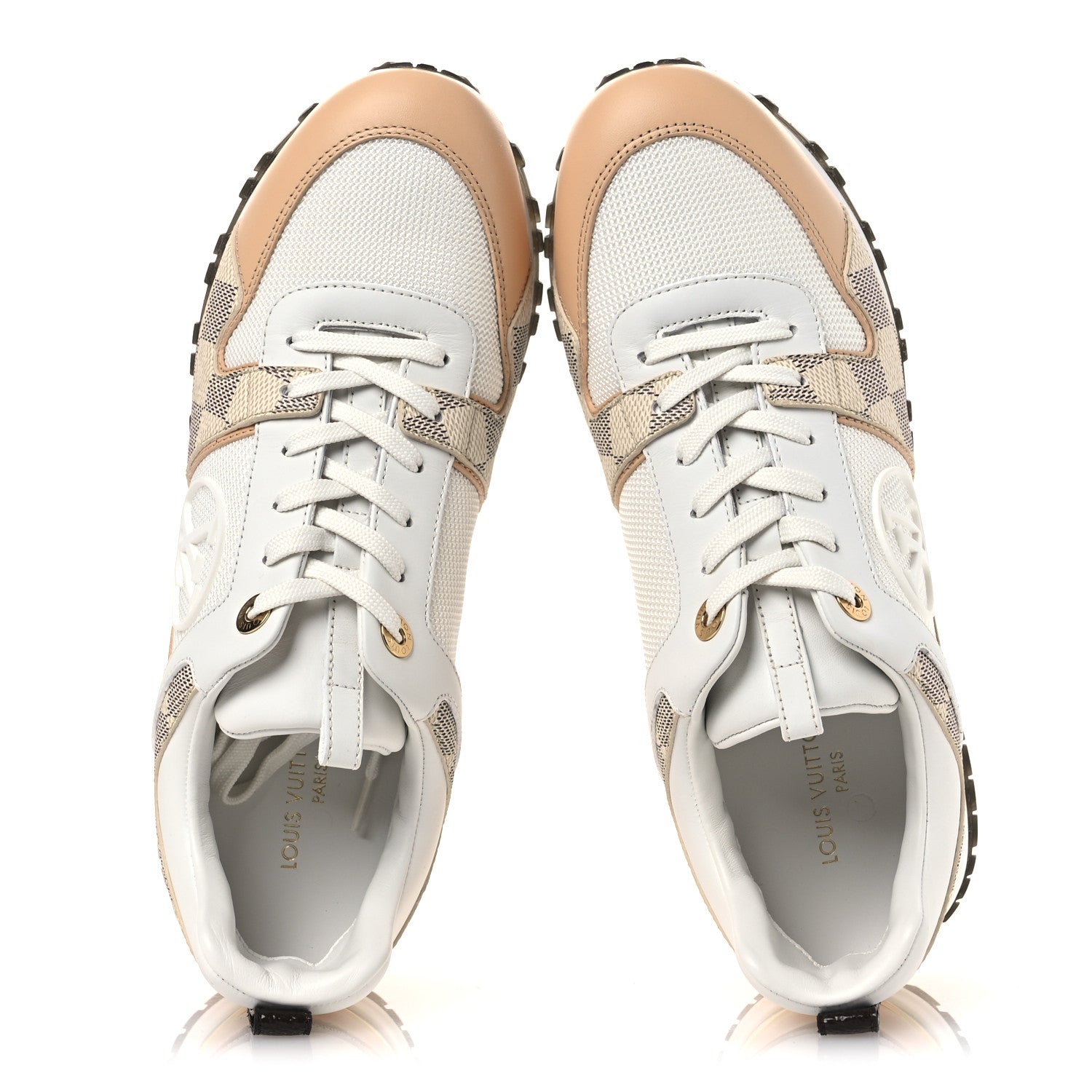 Louis Vuitton Calfskin Damier Azur Run Away Sneakers 38 White 2 of 10