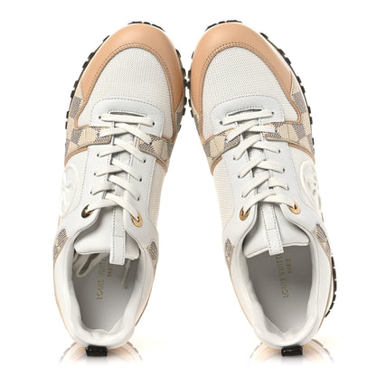 Louis Vuitton Calfskin Damier Azur Run Away Sneakers 38 White 2 of 10