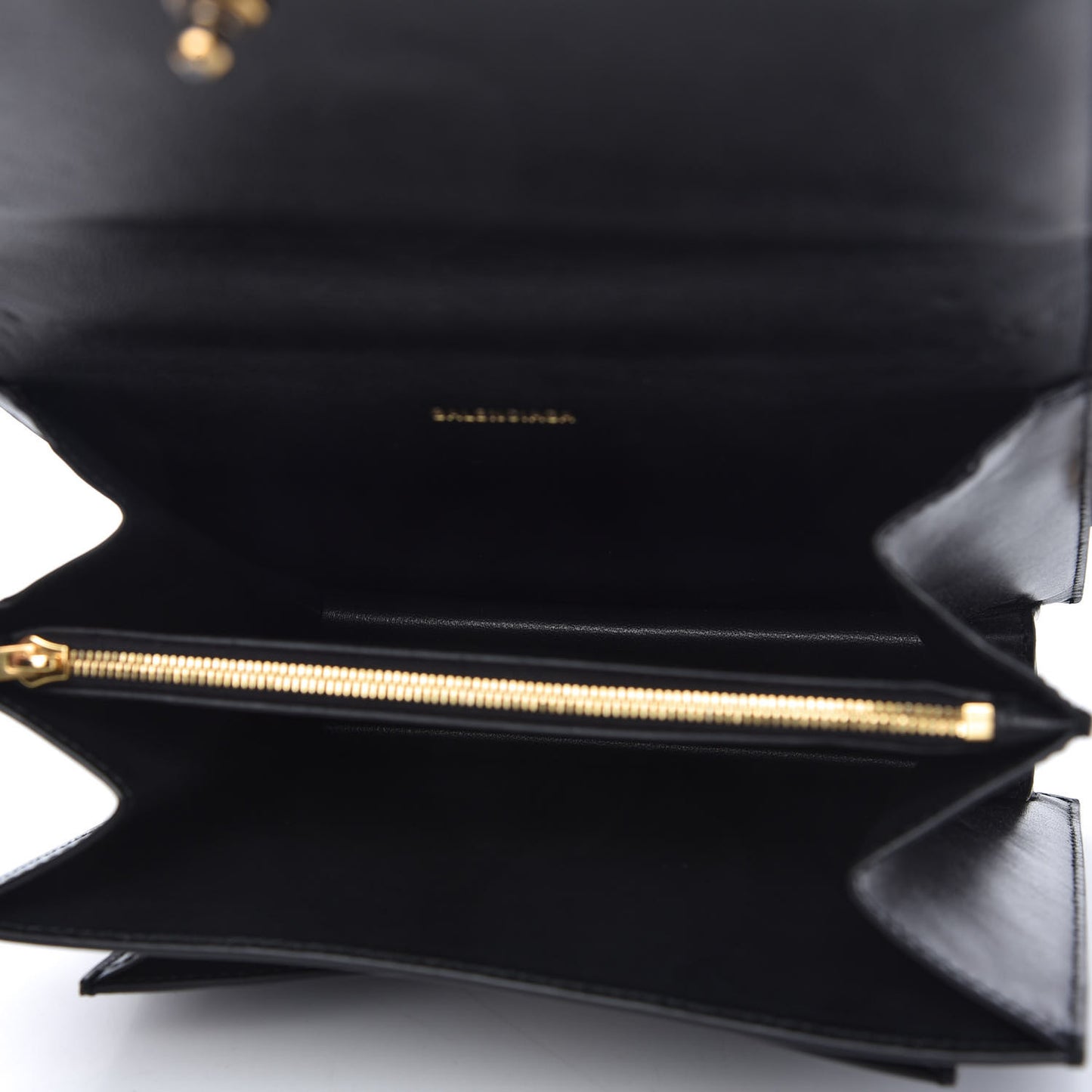 Box Calfskin S Sharp Chain Shoulder Bag Black