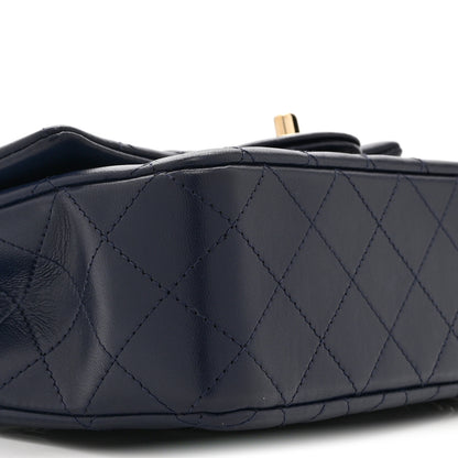 Chanel Lambskin Quilted Mini Top Handle Rectangular Flap Navy Blue 9 of 10