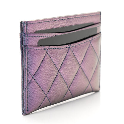 Chanel Iridescent Caviar Quilted Card Holder Dark Blue 3 of 8