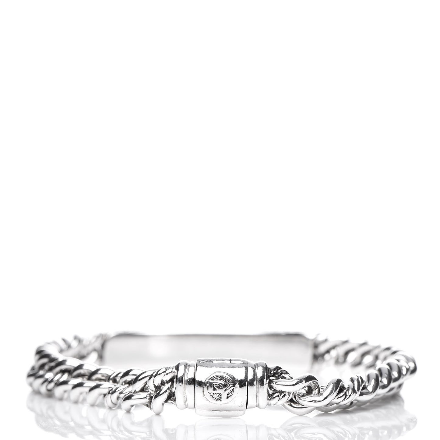 Sterling Silver Pave Diamond 6mm Petite ID Bracelet