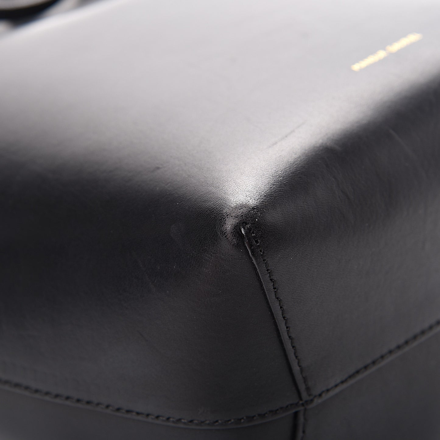Vegetable Tanned Calfskin Mini Bucket Bag Black Blu