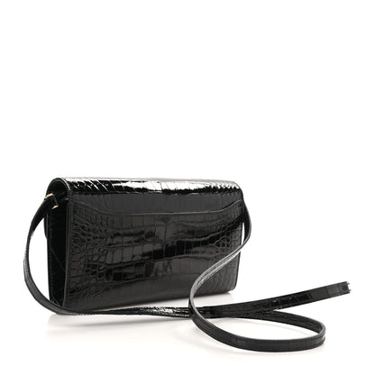 Hermes Shiny Alligator Constance Long Wallet To Go Black 3 of 11