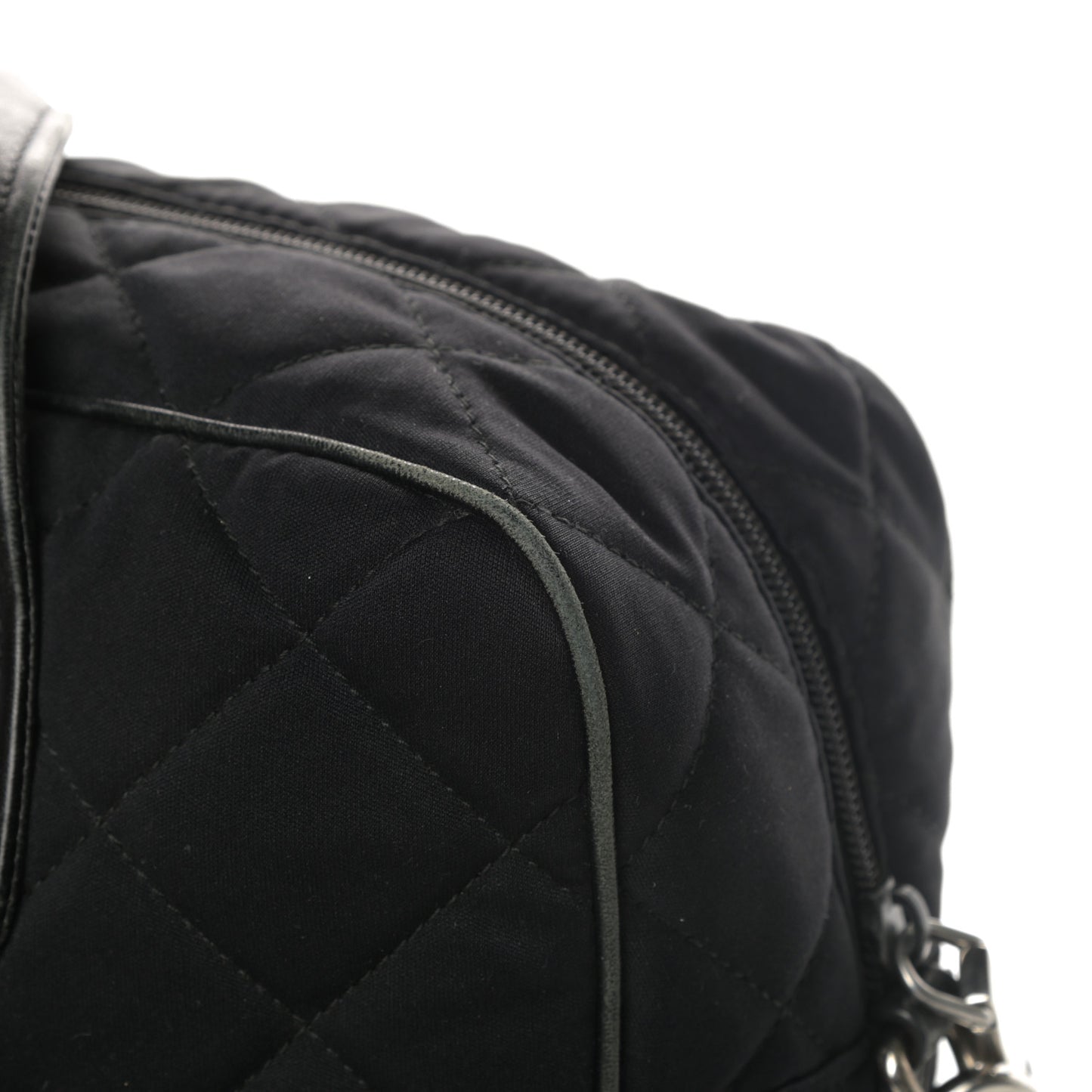 Nylon Tessuto Impuntu Quilted Bowler Black