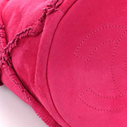 Chanel Suede Fringe Drawstring Bag Fuchsia 8 of 10