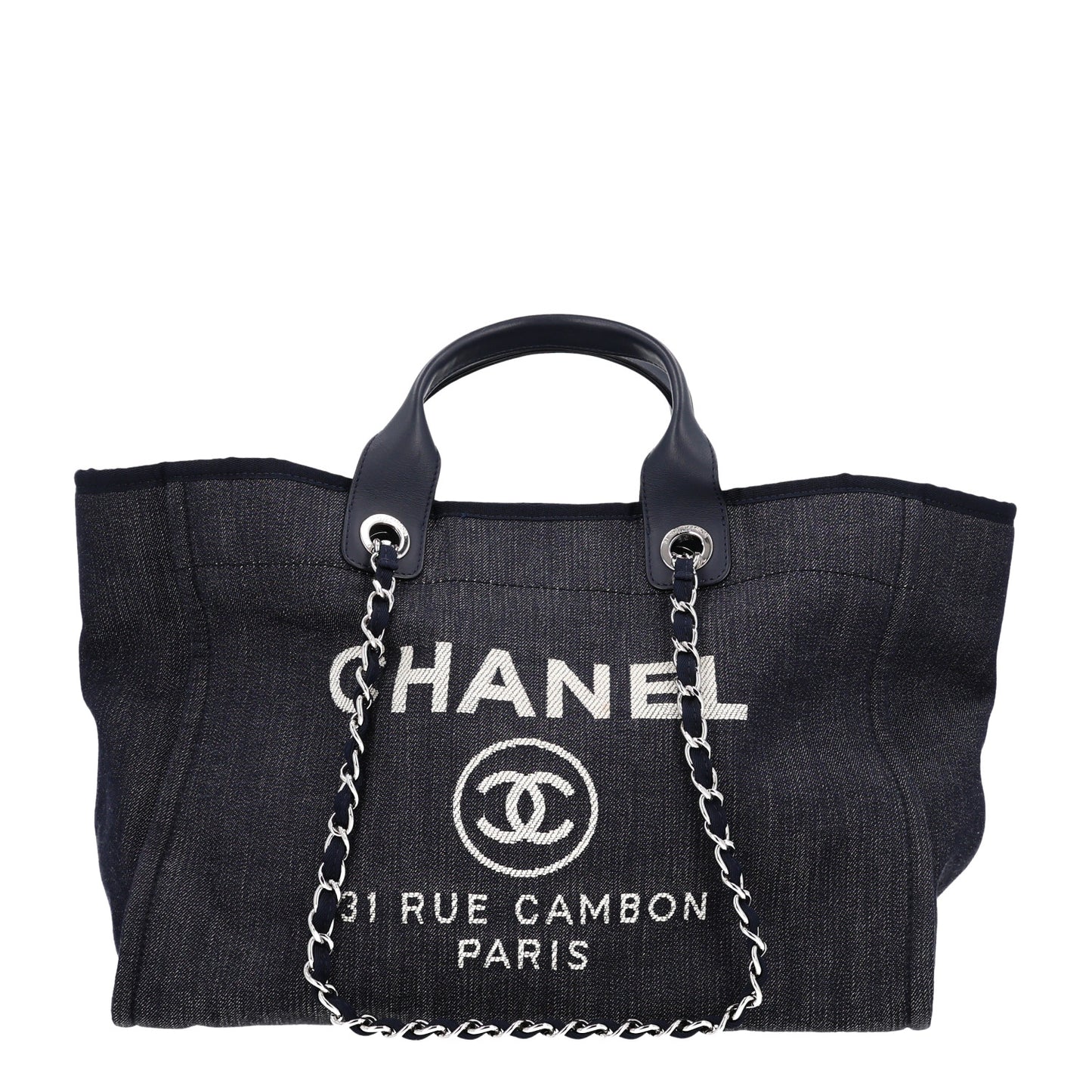 Denim Large Deauville Tote Dark Blue