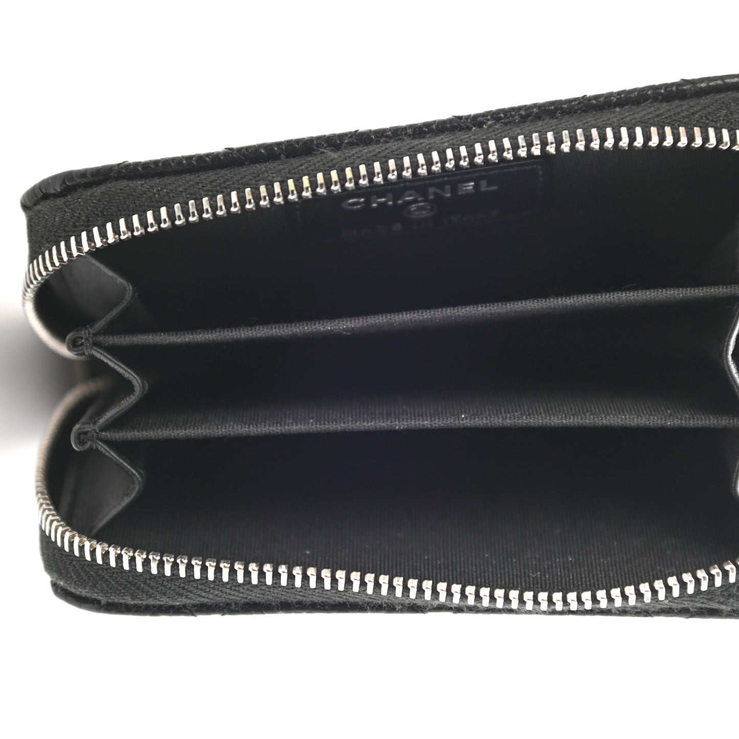Caviar Quilted Incognito Zip Coin Purse Black