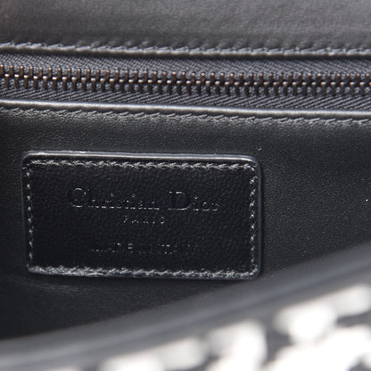Christian Dior Lambskin Houndstooth Braided 30 Montaigne Flap Bag Black White 5 of 10