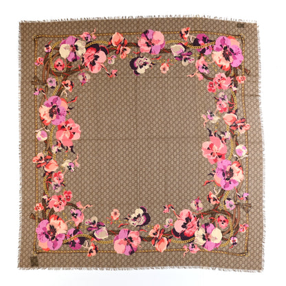 Gucci Wool Jacquard GG Monogram Big Panshie Fringe Shawl Roseate Beige 1 of 4
